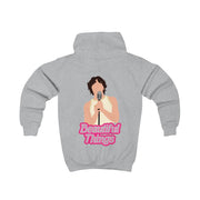 Neon Pink Beautiful Things Kids Hoodie 4