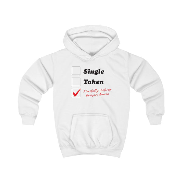 Mentally Dating Benson Kids Hoodie White Front