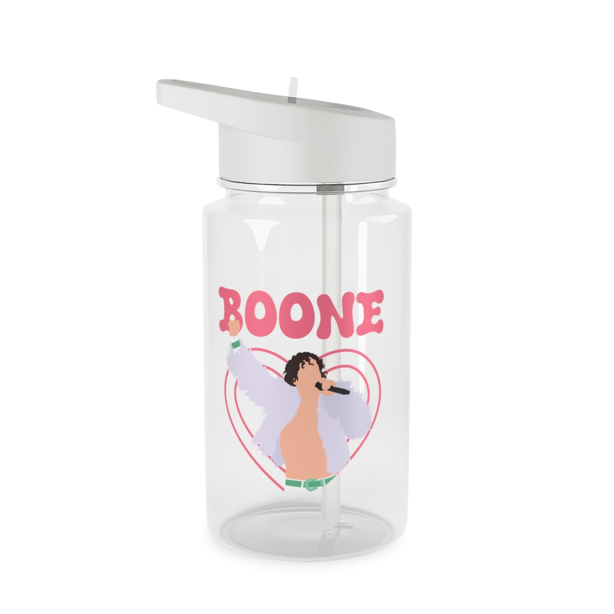 Boone Heart Clear Water Bottle