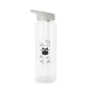 White K-Pop Band Army Logo and Signatures Clear Water Bottle 6