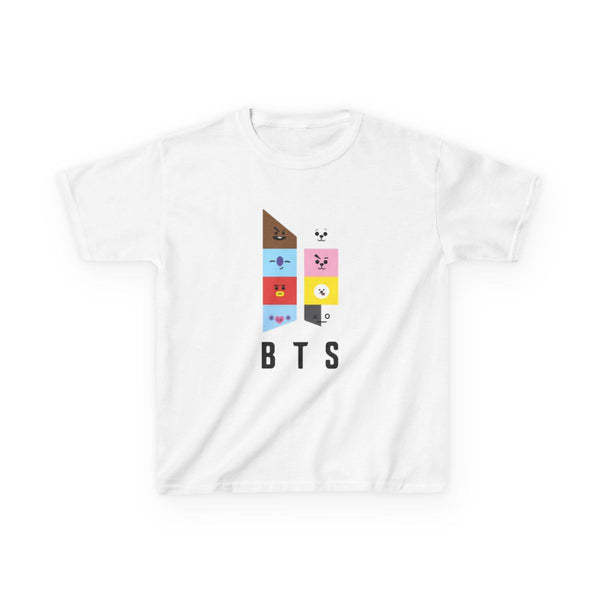 BT21 K-Pop Band Logo Kids T-Shirt White Front