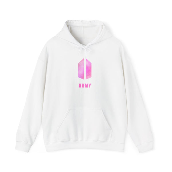 BTS Army Pink - K Pop Hoodie White Front
