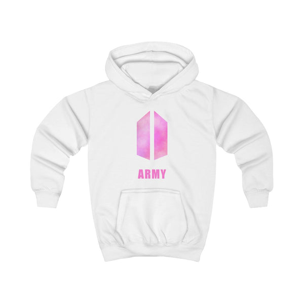 BTS Army Pink - K Pop Kids Hoodie White Front
