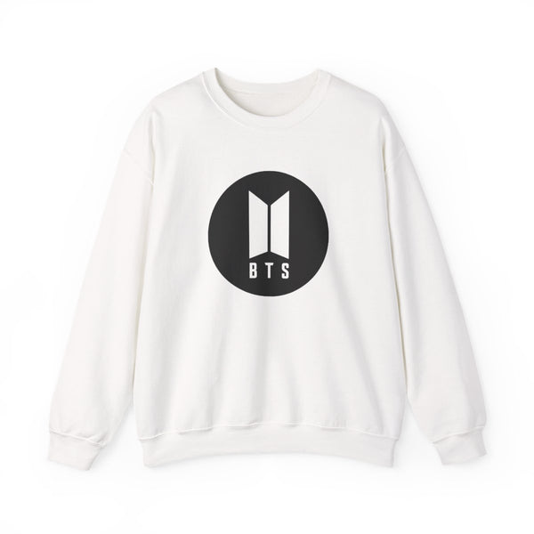 BTS logo Black - K Pop Sweatshirt White Front