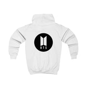 BTS logo Black - K Pop Kids Hoodie 2