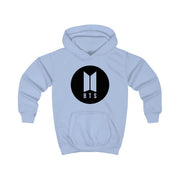 BTS logo Black - K Pop Kids Hoodie 5