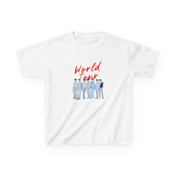 K-Pop Band Pastel Tour Kids T-Shirt White Front