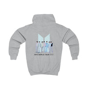 K-Pop Band Tour Pastel Blue Kids Hoodie 4