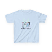 K-Pop Band Tour Pastel Blue Kids T-Shirt 5