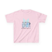 K-Pop Band Tour Pastel Blue Kids T-Shirt 7