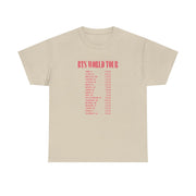 K-Pop Band World Tour List 2026 T-Shirt 7