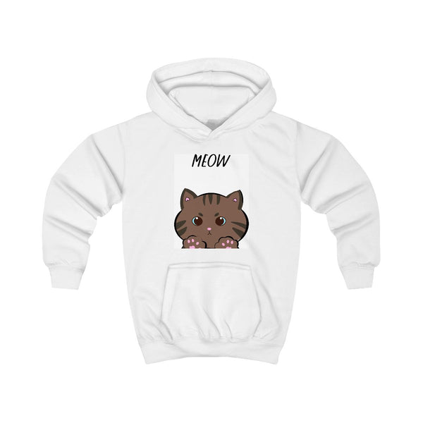 Meow Purple - Cats Kids Hoodie White Front