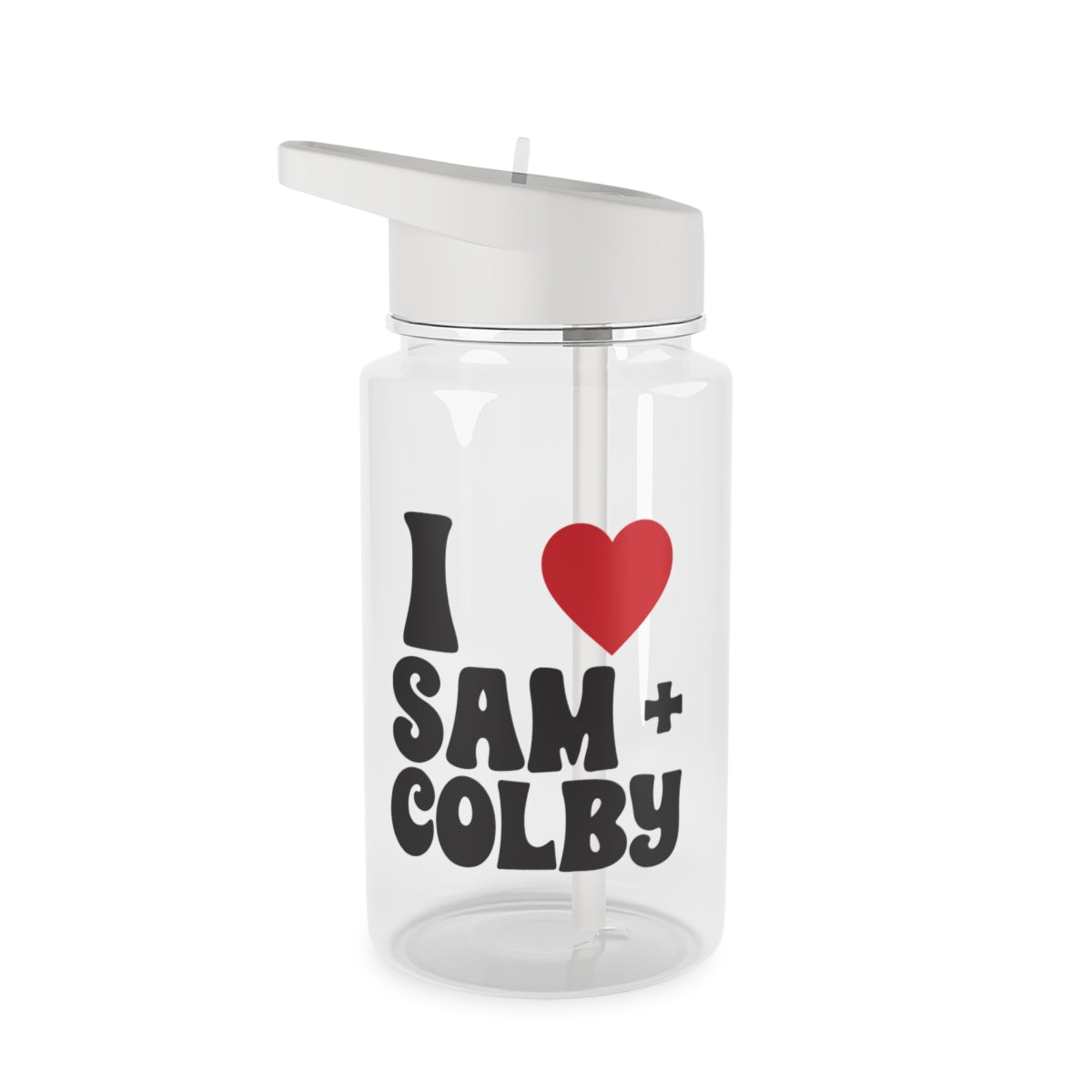 I Love S & C Clear Water Bottle