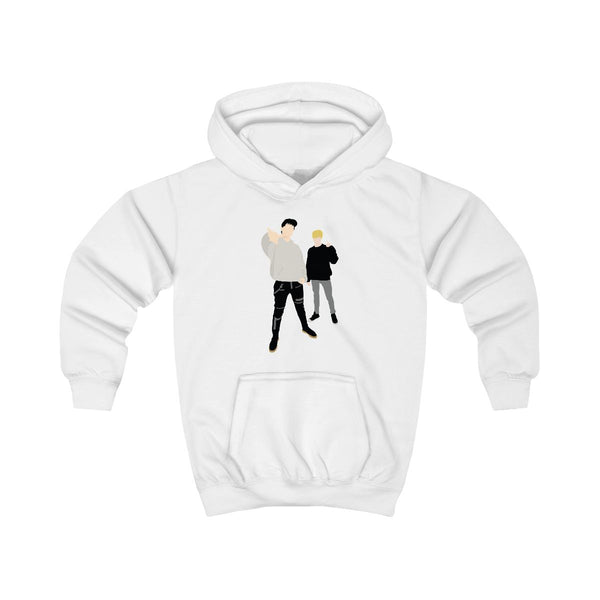 Standing - S & C Kids Hoodie White Front
