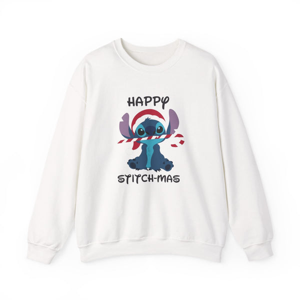 Happy Blue Alienmas - Christmas Sweatshirt White Front
