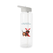 Dachshund Through The Snow - Christmas Clear Water Bottle 6