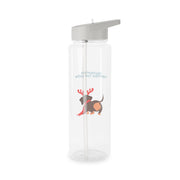 Dachshund Through The Snow - Christmas Clear Water Bottle 7
