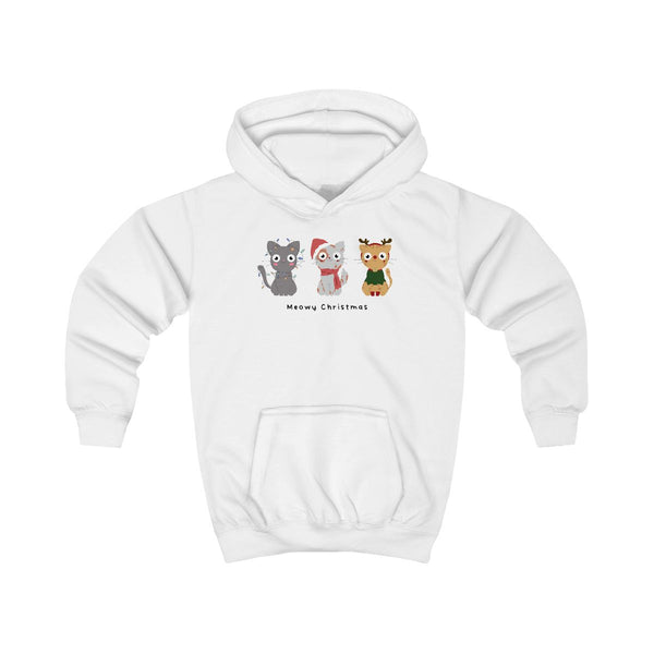 Meowy Christmas  Kids Hoodie White Front