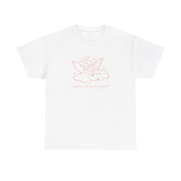 I Swear Shes An Angel - Clean Girl Aesthetic T-Shirt White Front