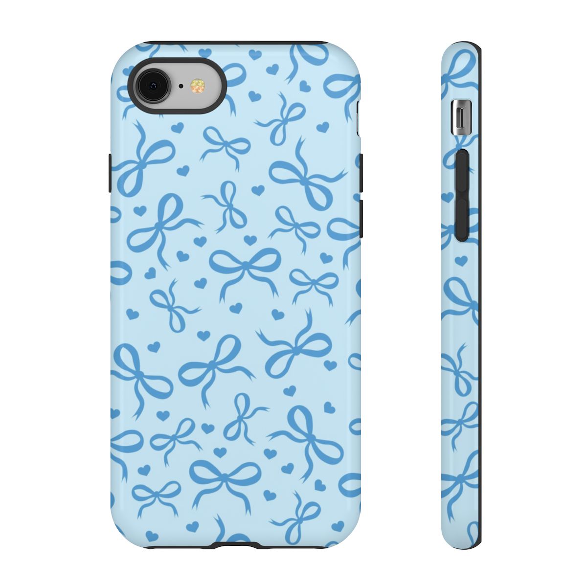 Coquette Bows And Hearts Navy Blue Phone Case