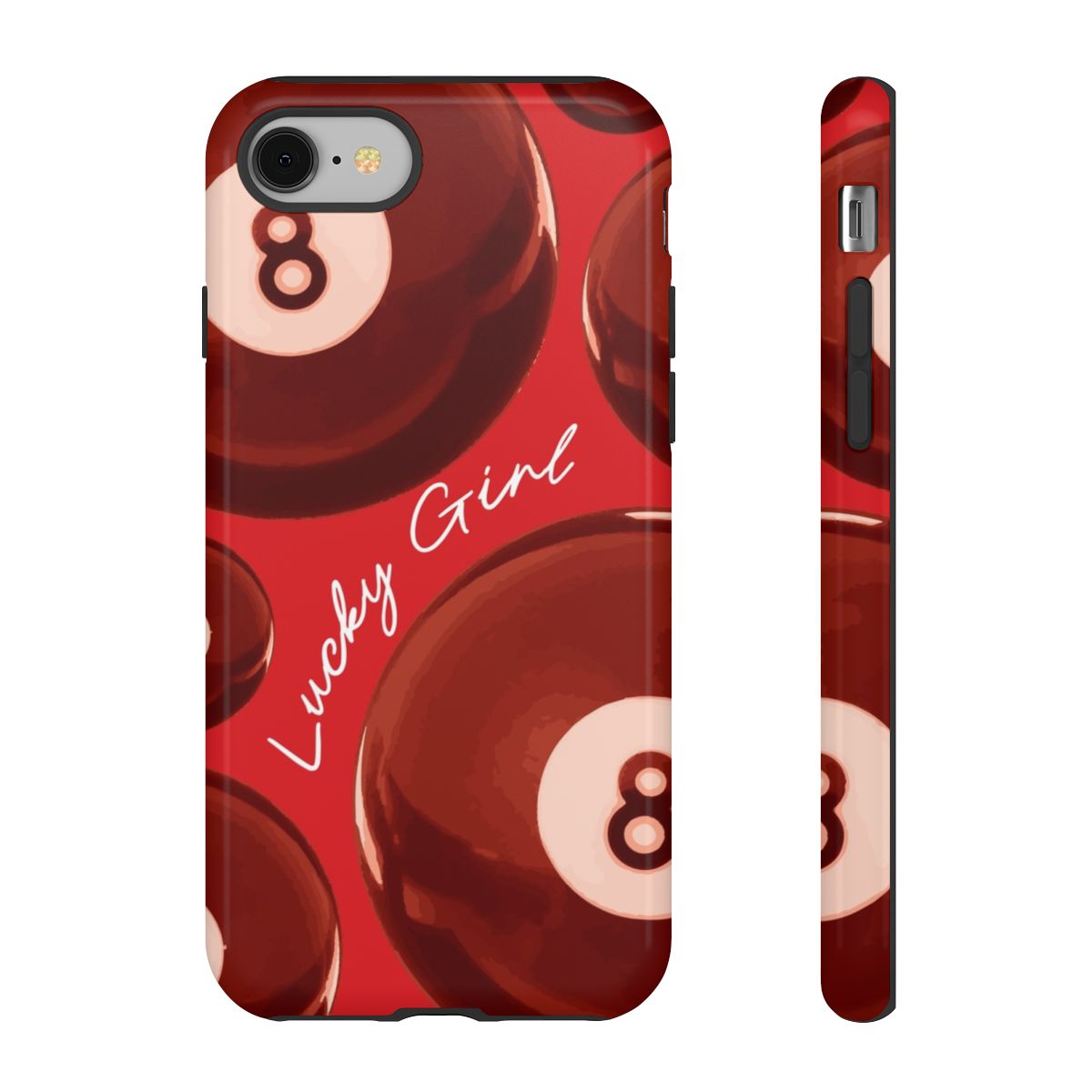 8-Ball Lucky Girl Pattern Phone Case