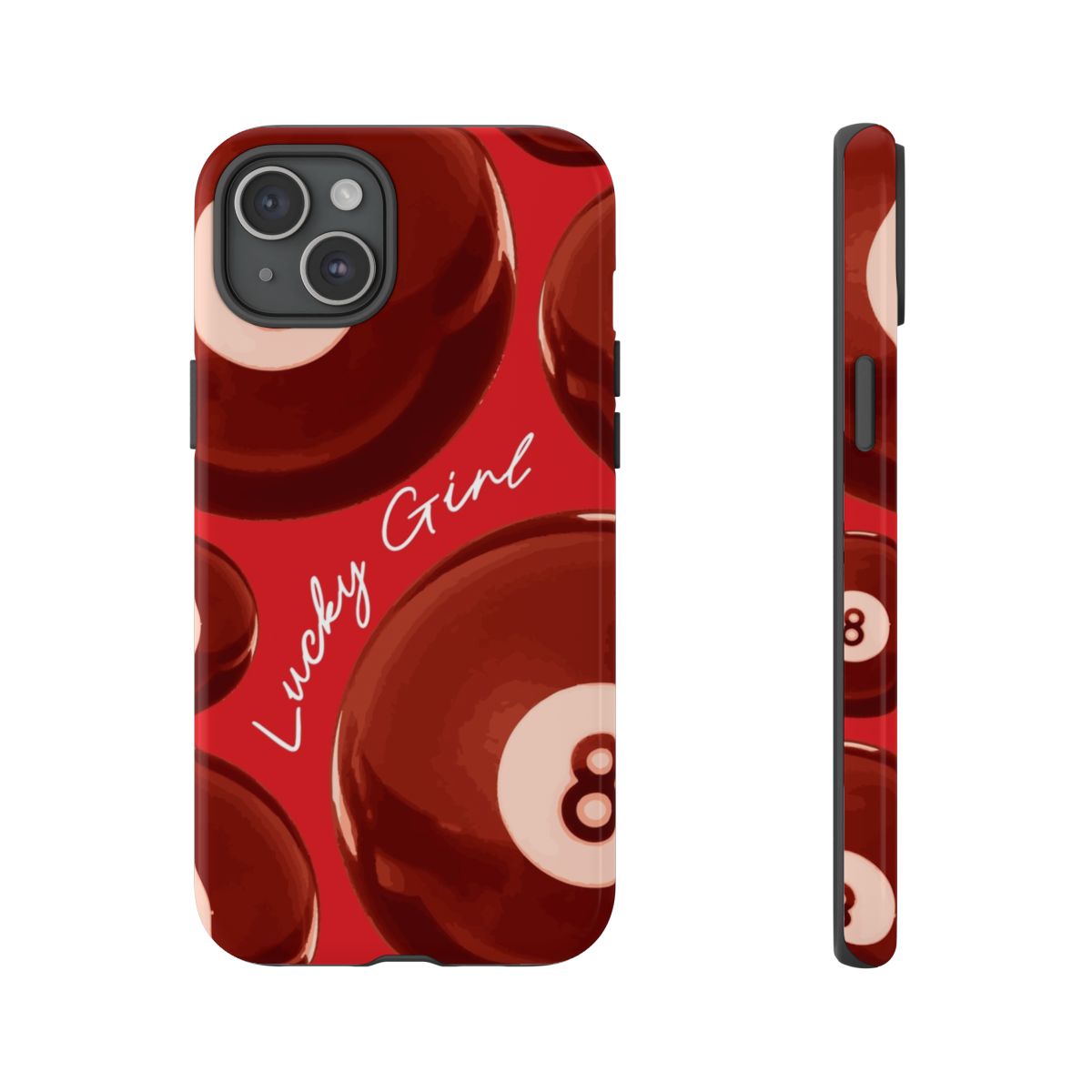 8-Ball Lucky Girl Pattern Phone Case