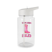 Zebra Print Pink Pony Club Clear Water Bottle 2