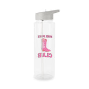 Zebra Print Pink Pony Club Clear Water Bottle 7
