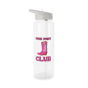 Zebra Print Pink Pony Club Clear Water Bottle 6