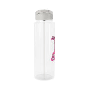 Zebra Print Pink Pony Club Clear Water Bottle 8