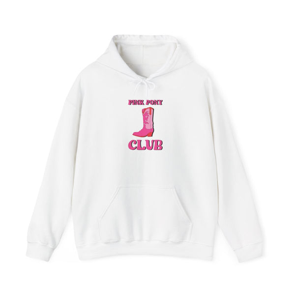 Zebra Print Pink Pony Club Hoodie White Front