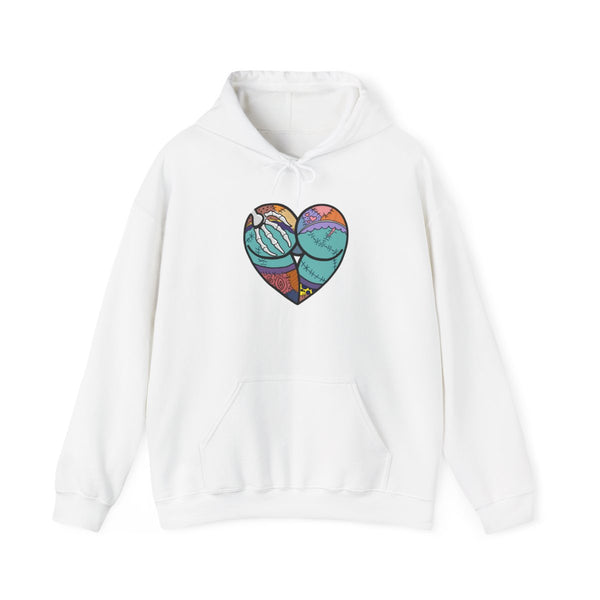 Sally And Jack Heart - TNBC Hoodie White Front