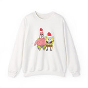 Cartoon Sponge And Starfish Christmas Hats Sweatshirt 1