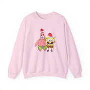 Cartoon Sponge And Starfish Christmas Hats Sweatshirt 7