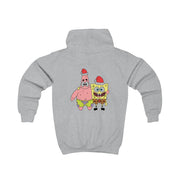 Cartoon Sponge And Starfish Christmas Hats Kids Hoodie 4