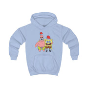 Cartoon Sponge And Starfish Christmas Hats Kids Hoodie 5