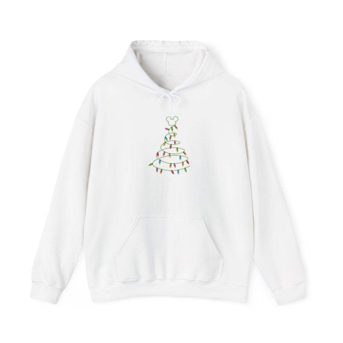 Cartoon Mouse Christmas Tree Lights Hoodie