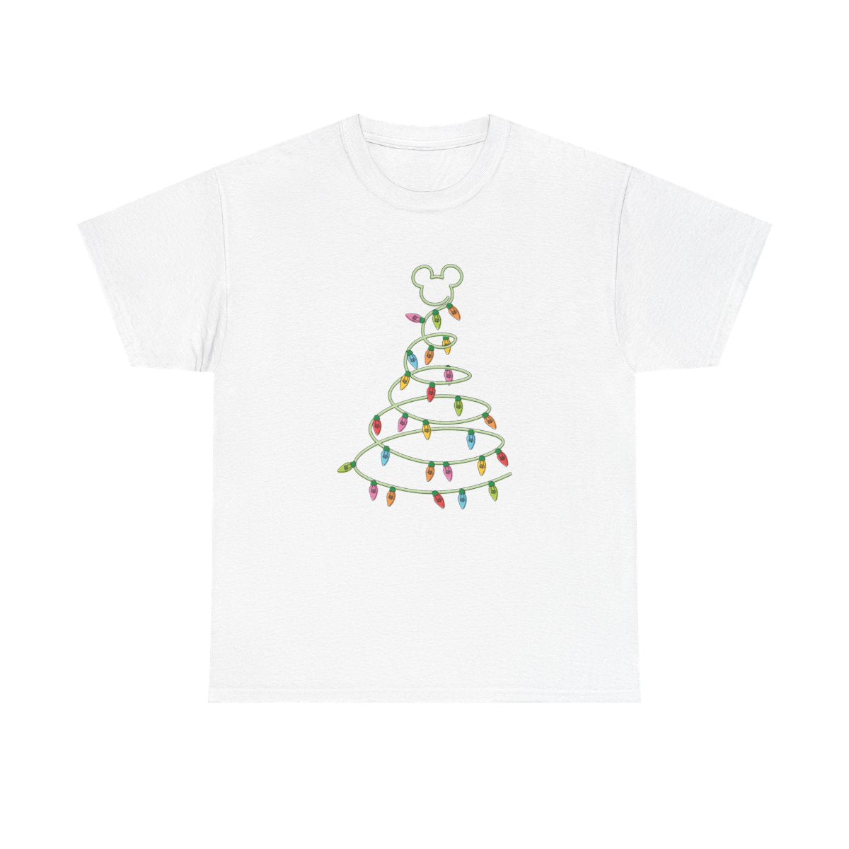 Cartoon Mouse Christmas Tree Lights T-Shirt