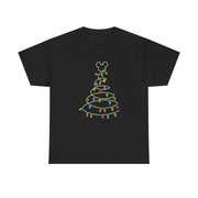 Cartoon Mouse Christmas Tree Lights T-Shirt 7