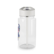 Cute Blue Alien Fairylights Clear Water Bottle 4