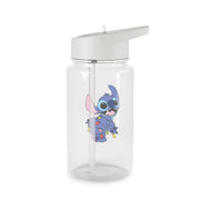 Cute Blue Alien Fairylights Clear Water Bottle 2