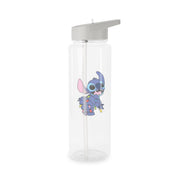Cute Blue Alien Fairylights Clear Water Bottle 7