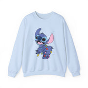 Cute Blue Alien Fairylights Sweatshirt 9