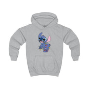 Cute Blue Alien Fairylights Kids Hoodie 3