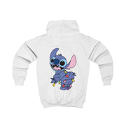 Cute Blue Alien Fairylights Kids Hoodie 2