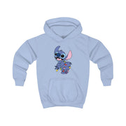 Cute Blue Alien Fairylights Kids Hoodie 5