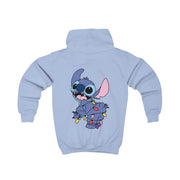 Cute Blue Alien Fairylights Kids Hoodie 6