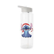 Cute Blue Alien Candycane Clear Water Bottle 6