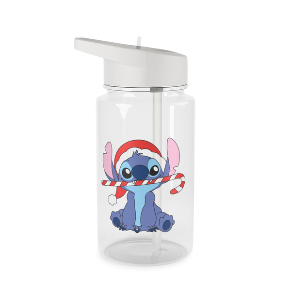 Cute Blue Alien Candycane Clear Water Bottle
