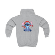 Cute Blue Alien Candycane Kids Hoodie 4